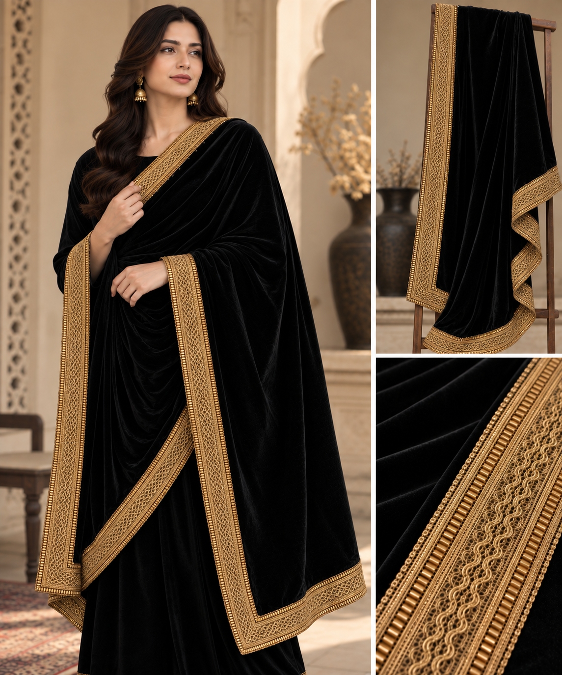 Bachat House Girls Premium Velvet Shawal - D1
