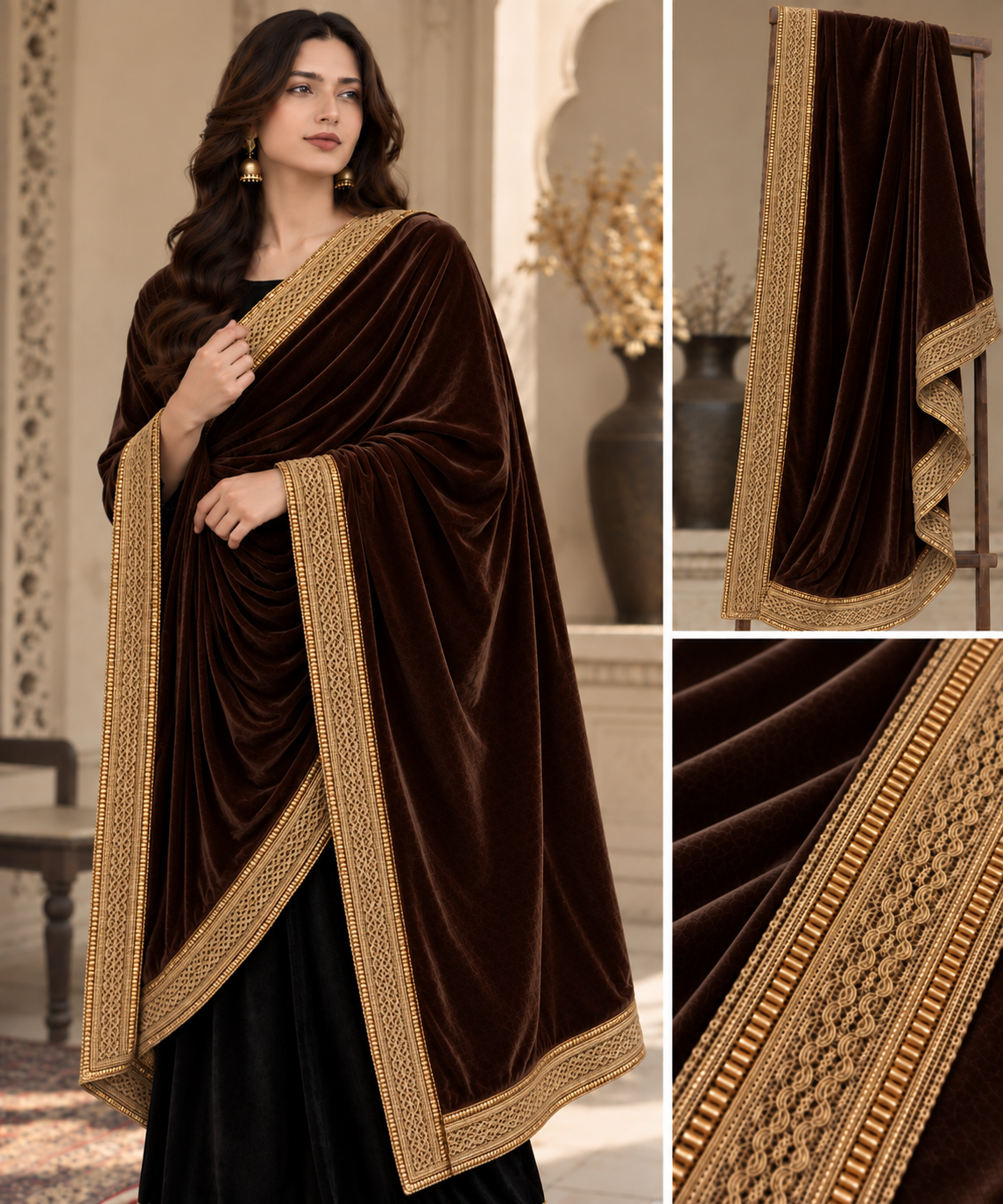 Bachat House Girls Premium Velvet Shawal - D4
