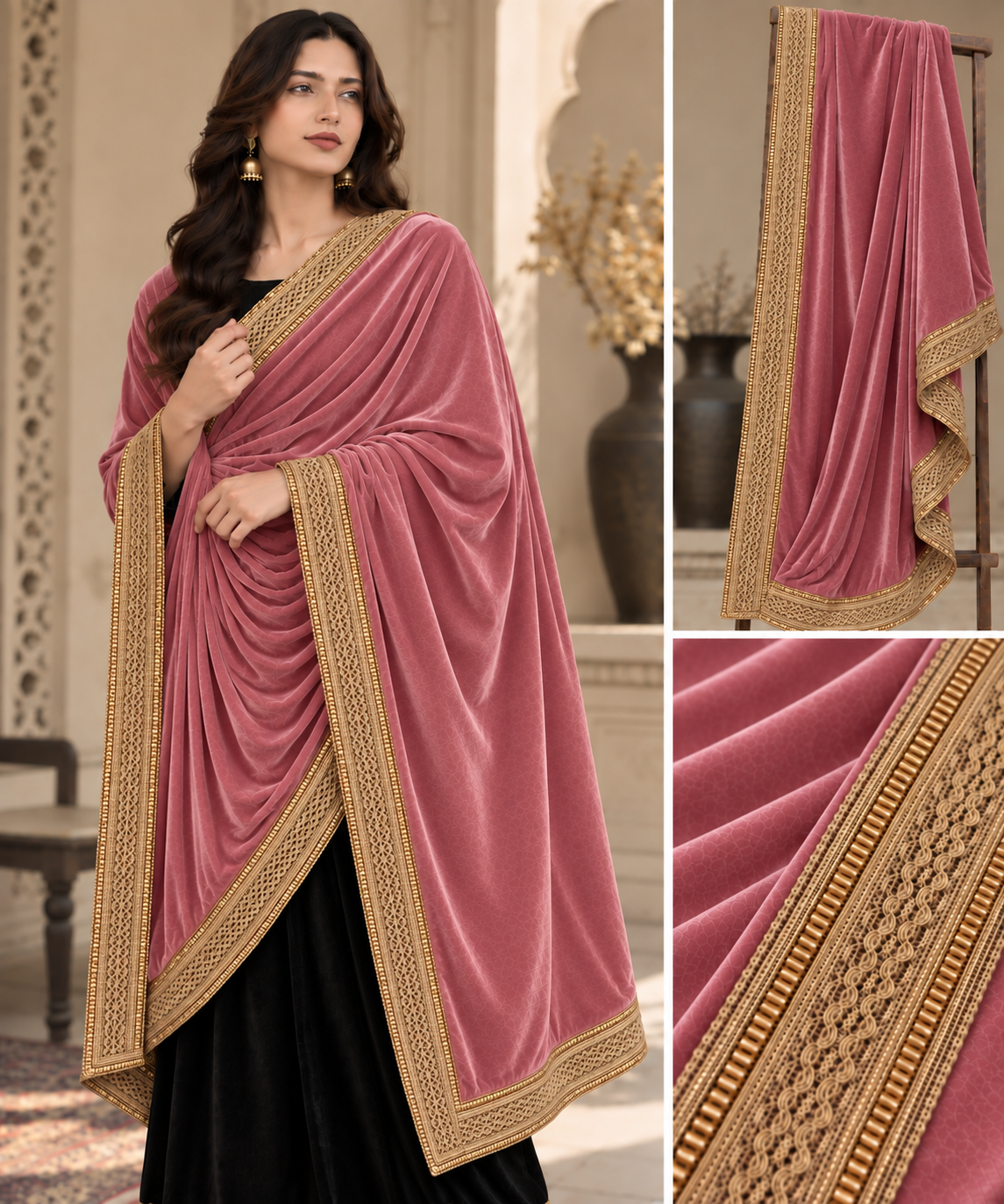 Bachat House Girls Premium Velvet Shawal - D5