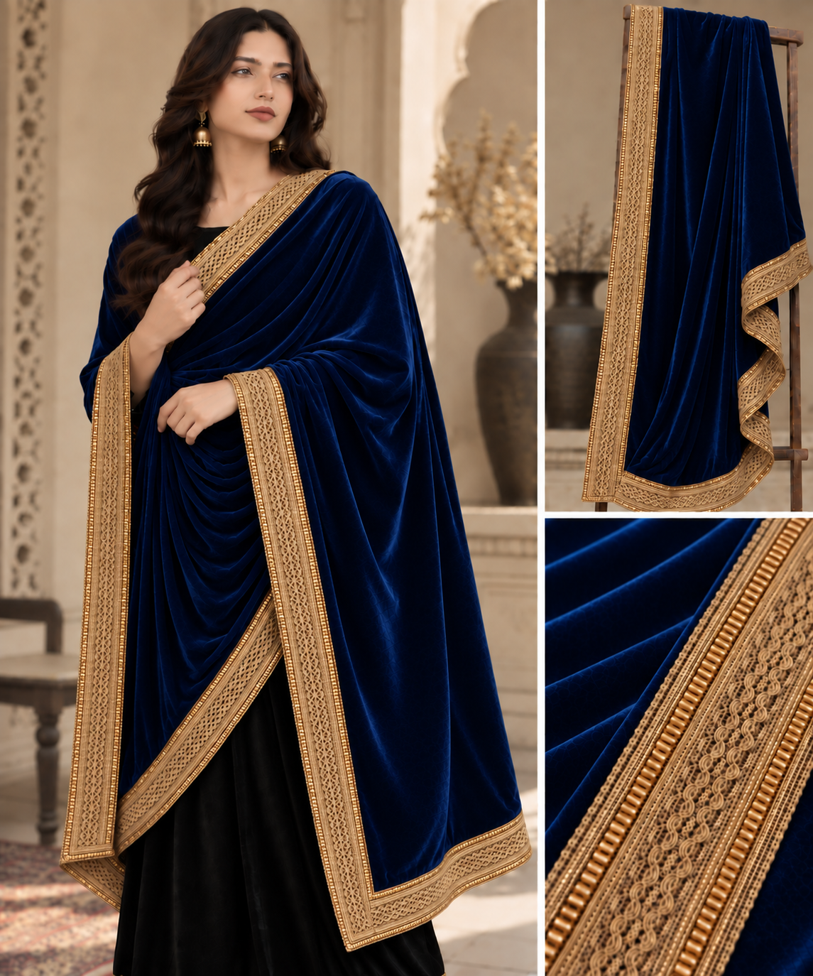 Bachat House Girls Premium Velvet Shawal - D7