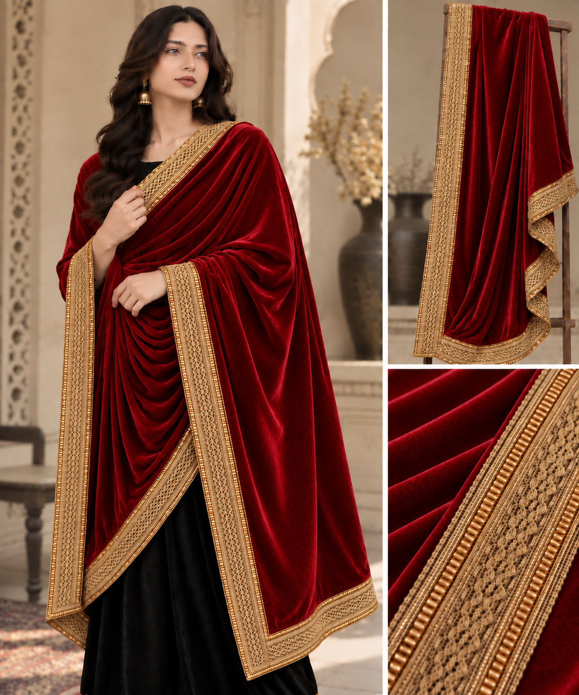 Bachat House Girls Premium Velvet Shawal - D8