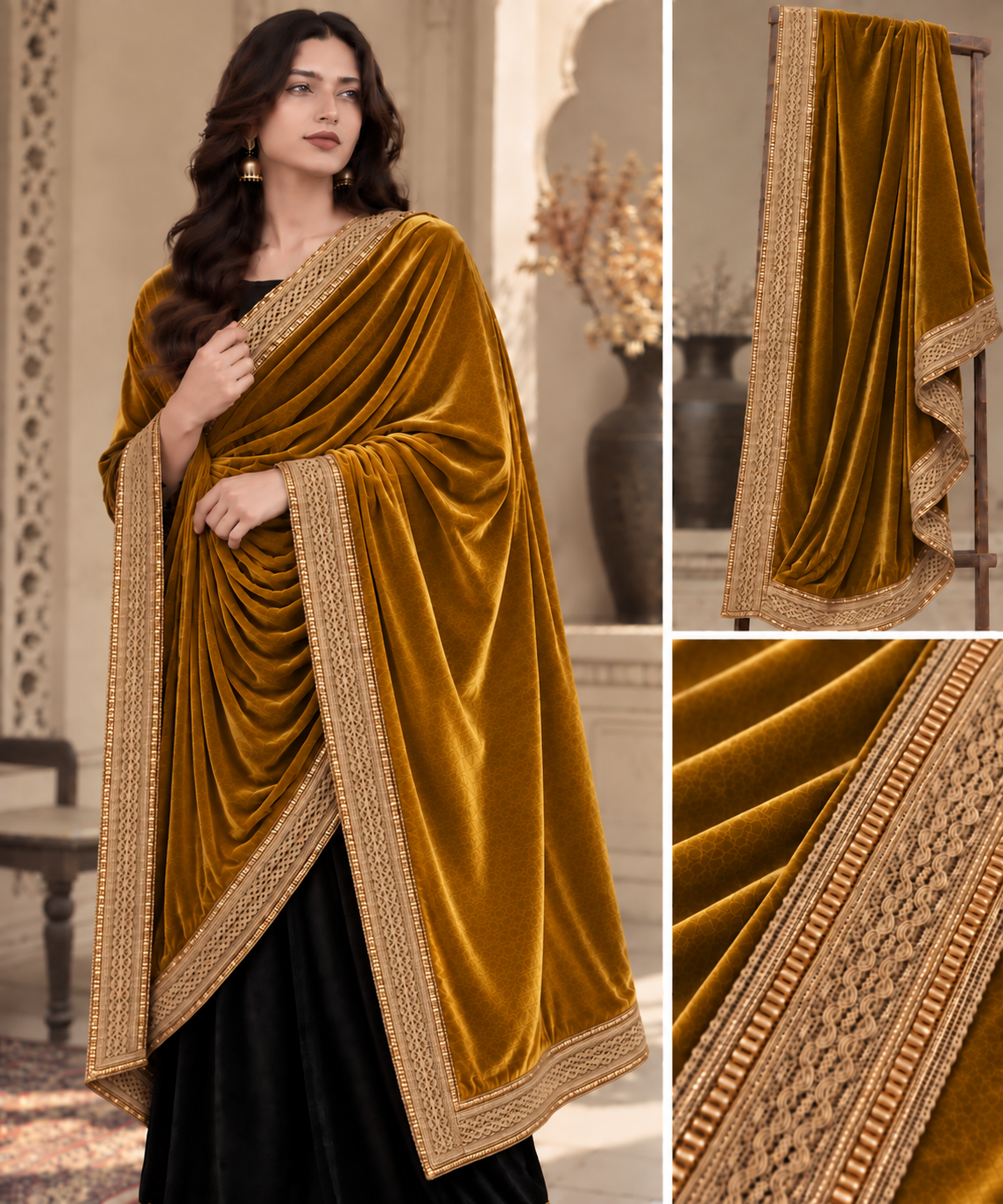 Bachat House Girls Premium Velvet Shawal - D10