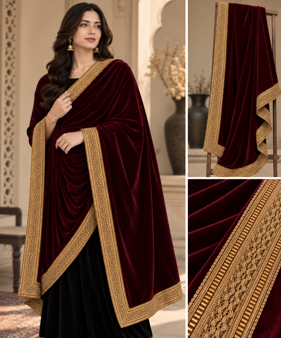 Bachat House Girls Premium Velvet Shawal - D2