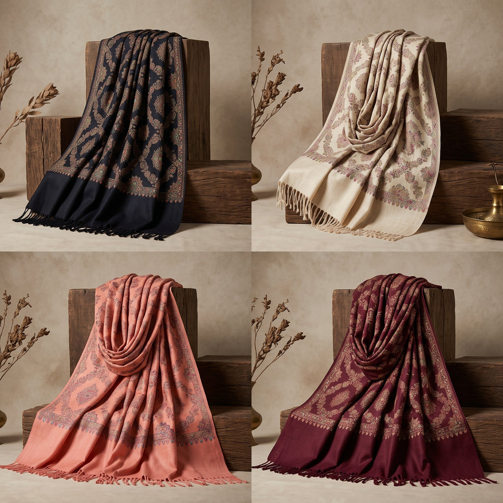 JUMBO SIZE Top Quality Premium Pashmina Wool Shawal Random Color And Design