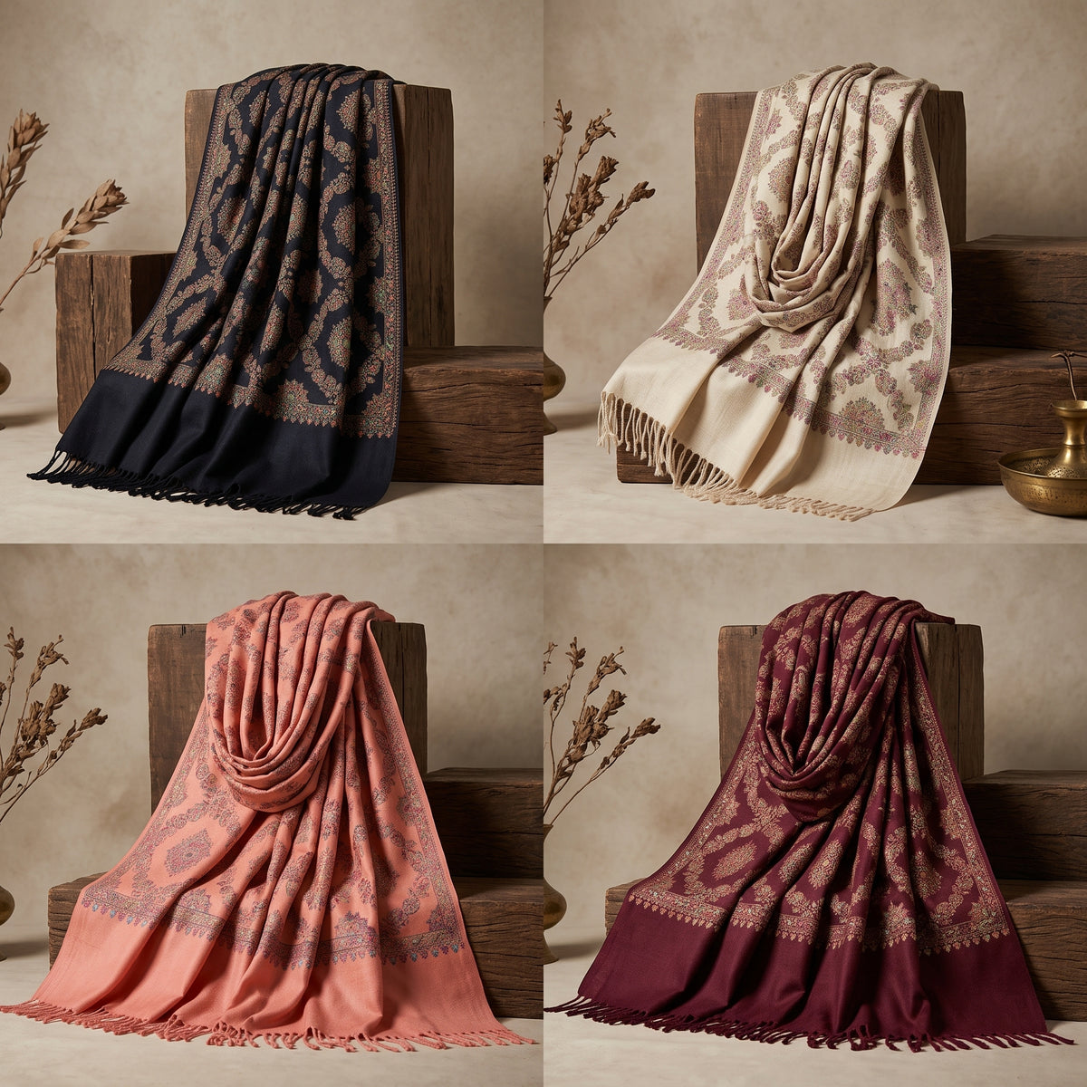 JUMBO SIZE Top Quality Premium Pashmina Wool Shawal Random Color And Design