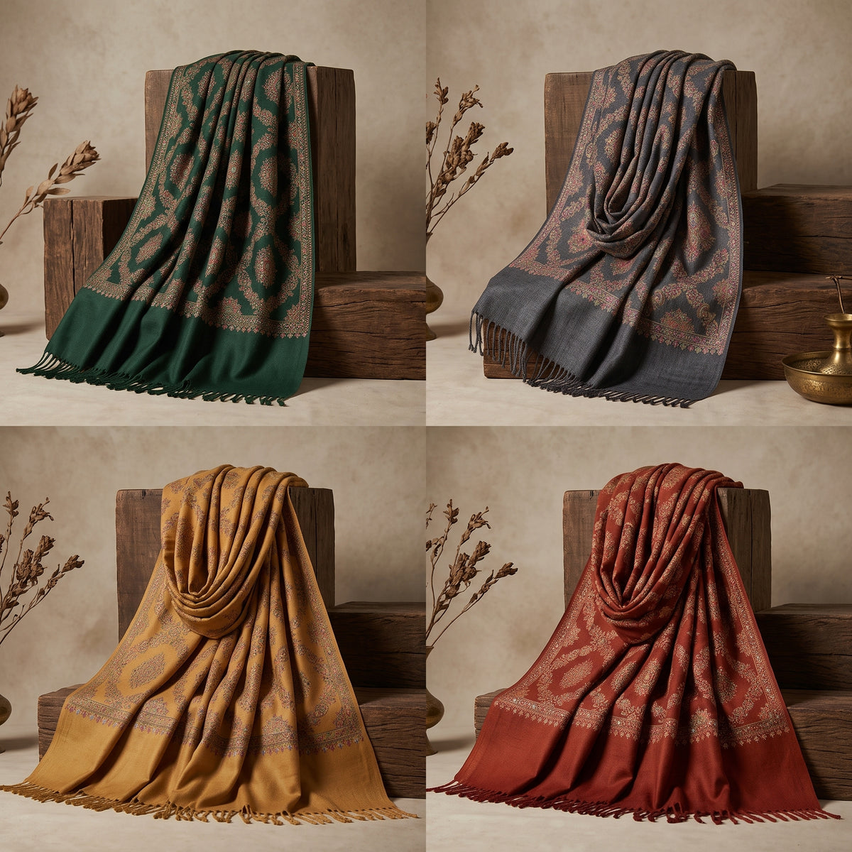 JUMBO SIZE Top Quality Premium Pashmina Wool Shawal Random Color And Design