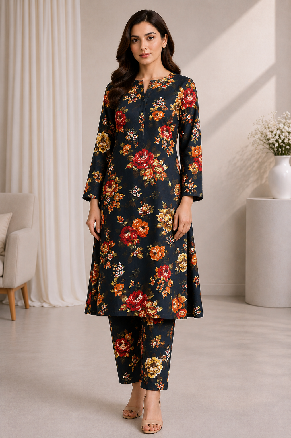 Bachat House Girls 2-Piece Stitched Suit – Design D10