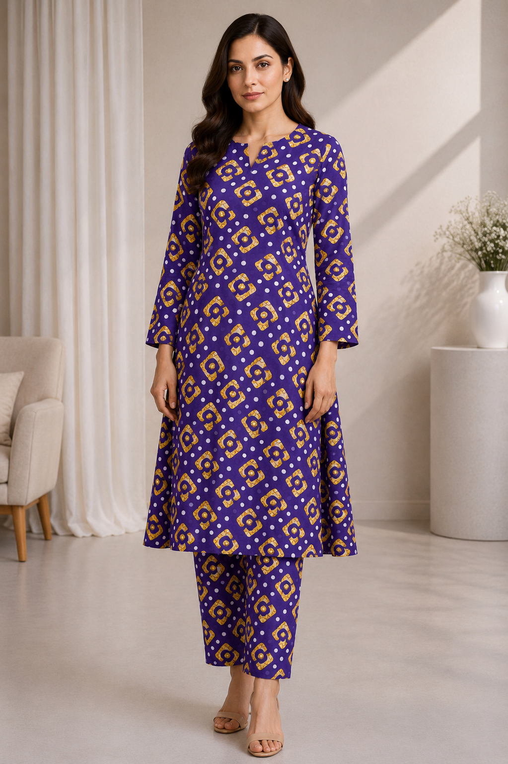Bachat House Girls 2-Piece Stitched Suit – Design D5