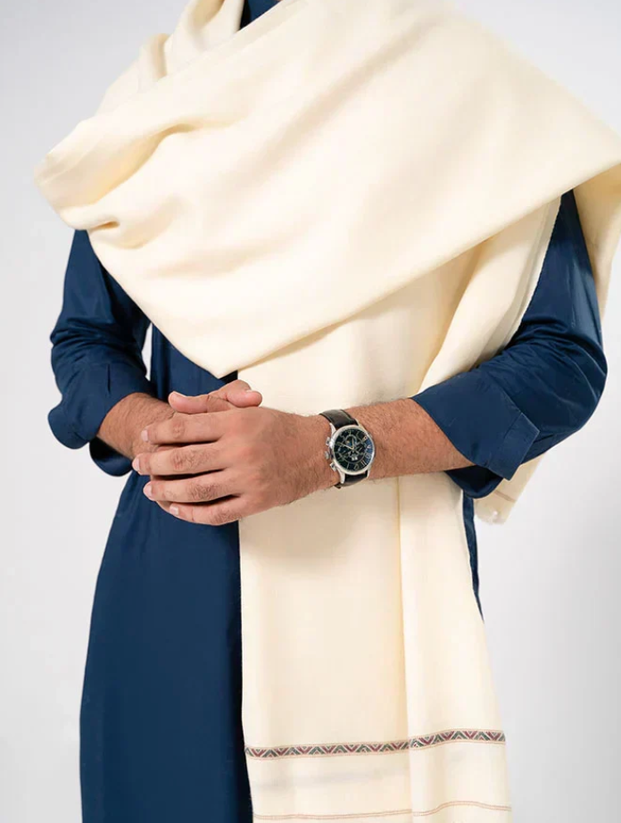 Heritage Wool Shawl | White