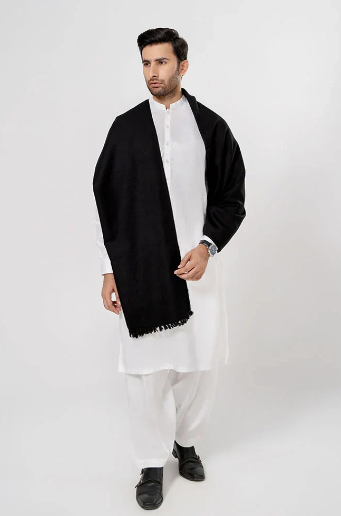 Heritage Wool Shawl | Black
