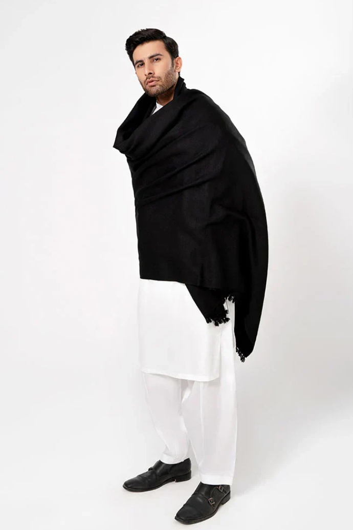 Heritage Wool Shawl | Black