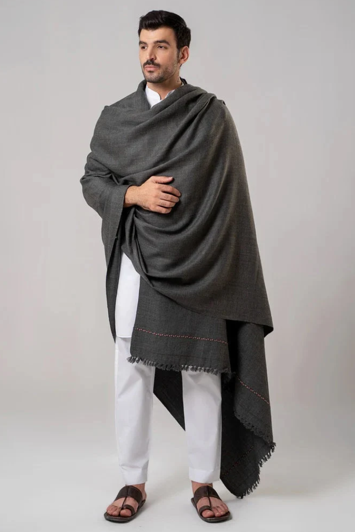 Heritage Wool Shawl | Dark Grey