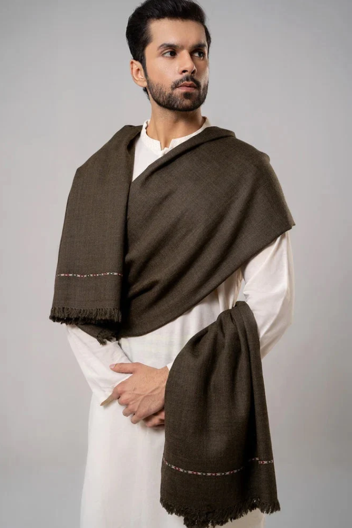 Heritage Wool Shawl | Dark Brown