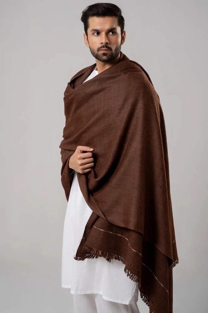 Heritage Wool Shawl | Coffee Brown