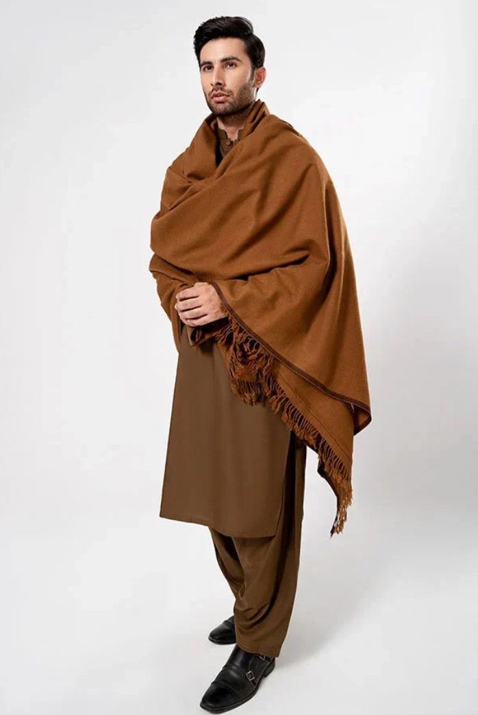 Heritage Wool Shawl | Copper Brown