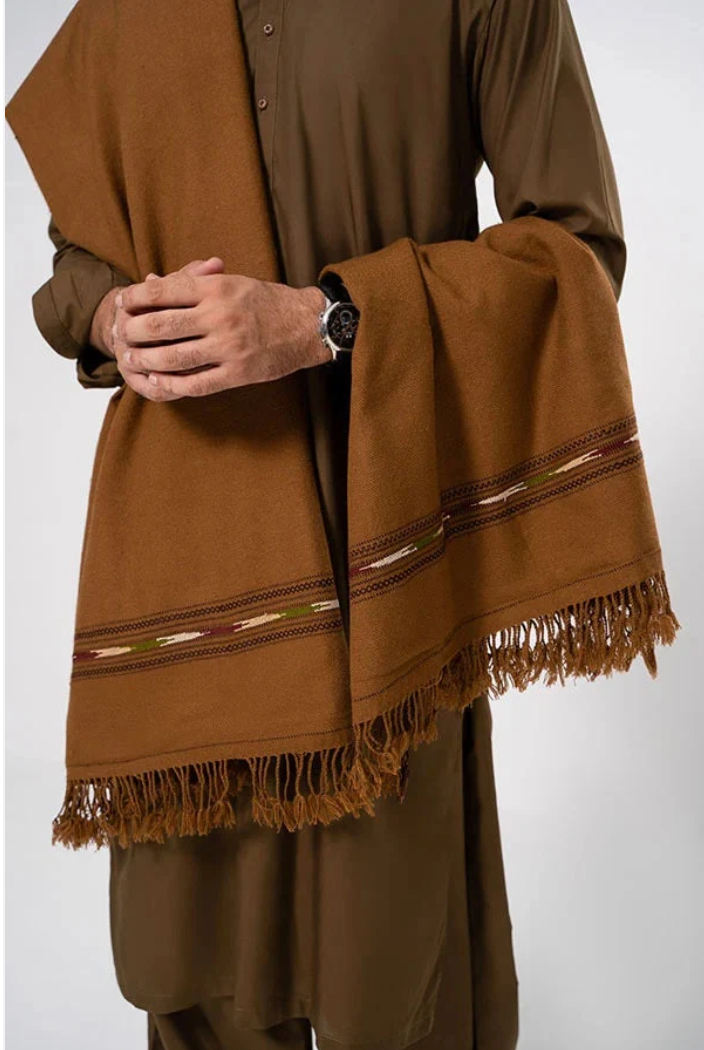 Heritage Wool Shawl | Copper Brown