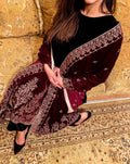 Women Velvet Shawal Straight Design Diffodals