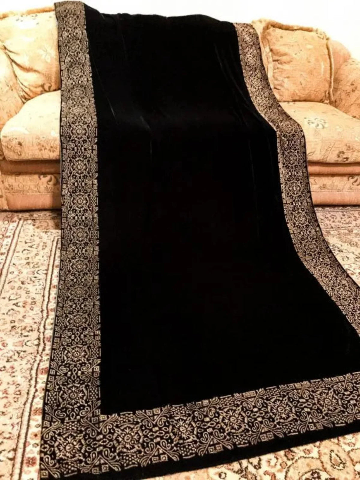 Women Velvet Shawal Straight Design Diffo