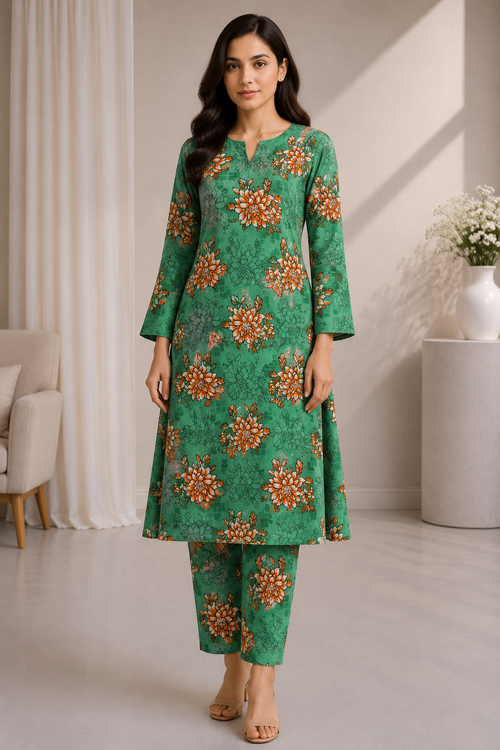 Bachat House Girls 2-Piece Stitched Suit – Design D1